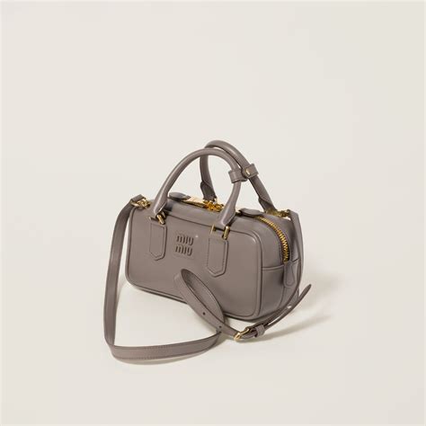 miu miu arcadie large|Clay Grey Arcadie Leather Bag .